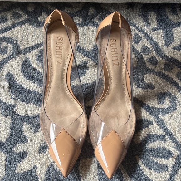 SCHUTZ Cendi Transparent Clear Point Toe Stiletto Pumps Heels - Picture 6 of 8